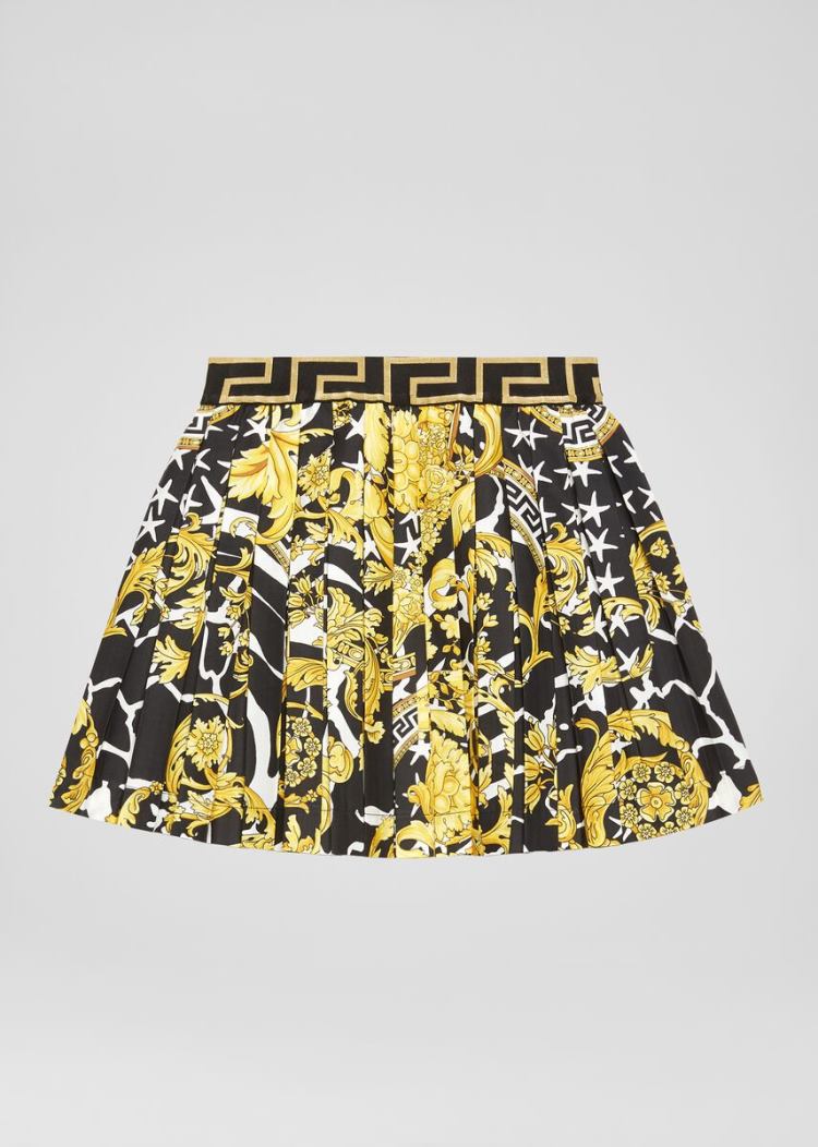 Versace Young Savage Barocco Print Pleated Skirt φουστεσ παιδικα Πολύχρωμο | LSPOUDF