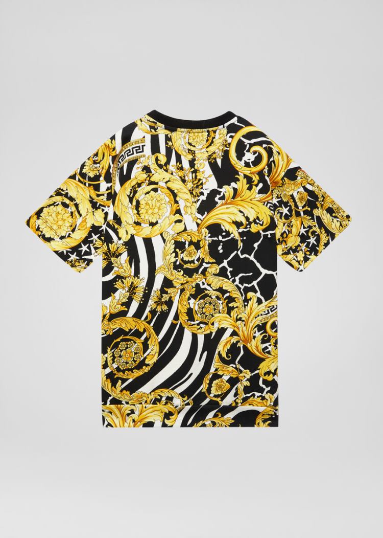 Versace Young Savage Barocco Print T Shirt μπλουζακια παιδικα Πολύχρωμο | AFCN47L