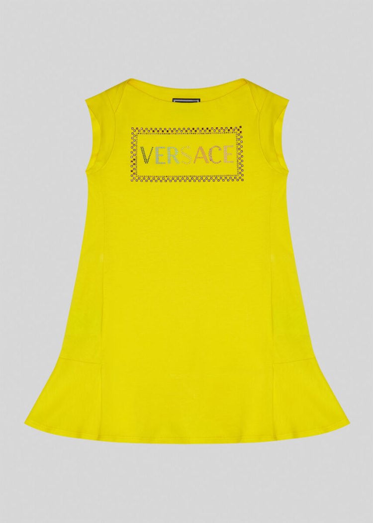 Versace Young Studded 90s Vintage Logo φορεμα φορεμα παιδικα κίτρινα | L2QJL86