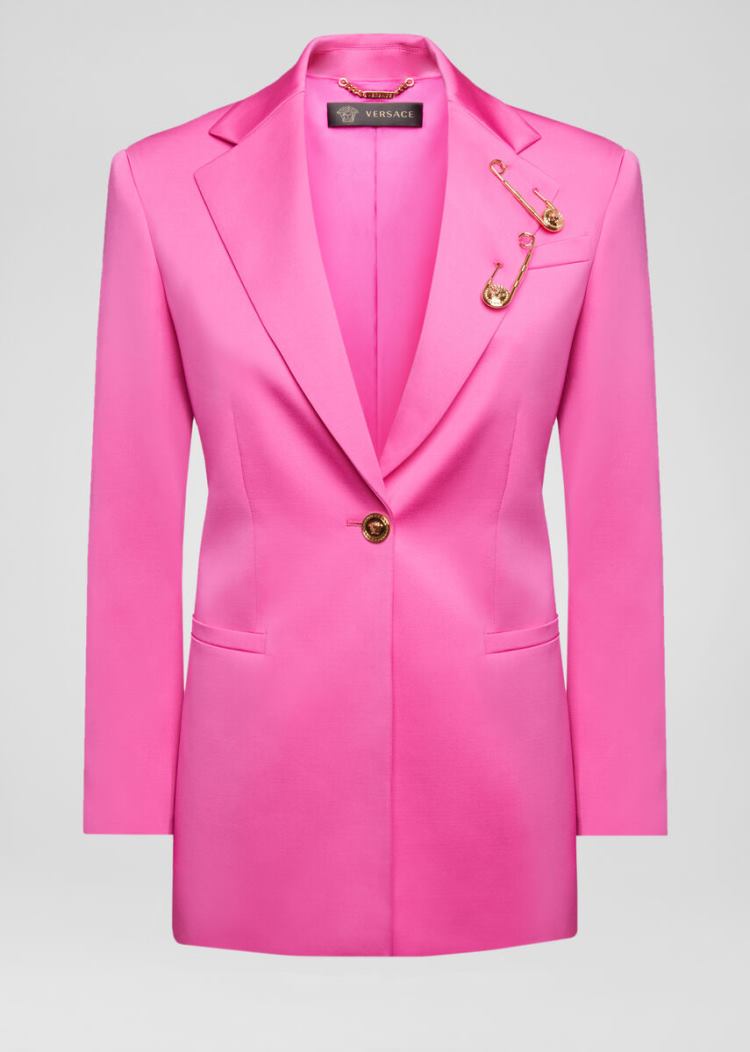 Versace Ασφαλείας Pin Blazer Μπλέιζερ γυναικεια ροζ | Q56DZ4Z