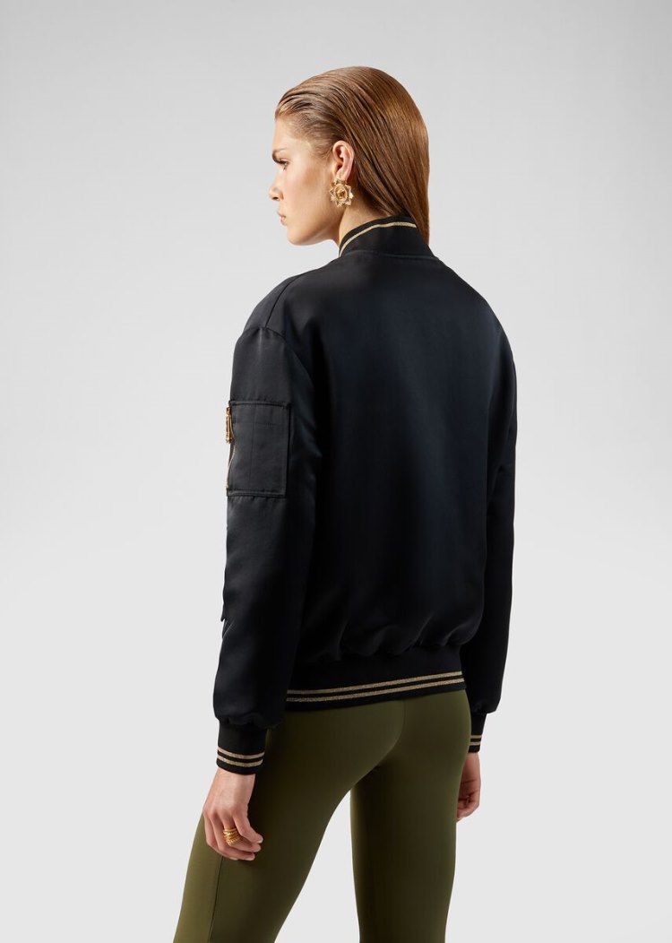 Versace Ασφαλείας Pin Bomber Jacket μπουφαν γυναικεια μαυρα | MTFWDZ6