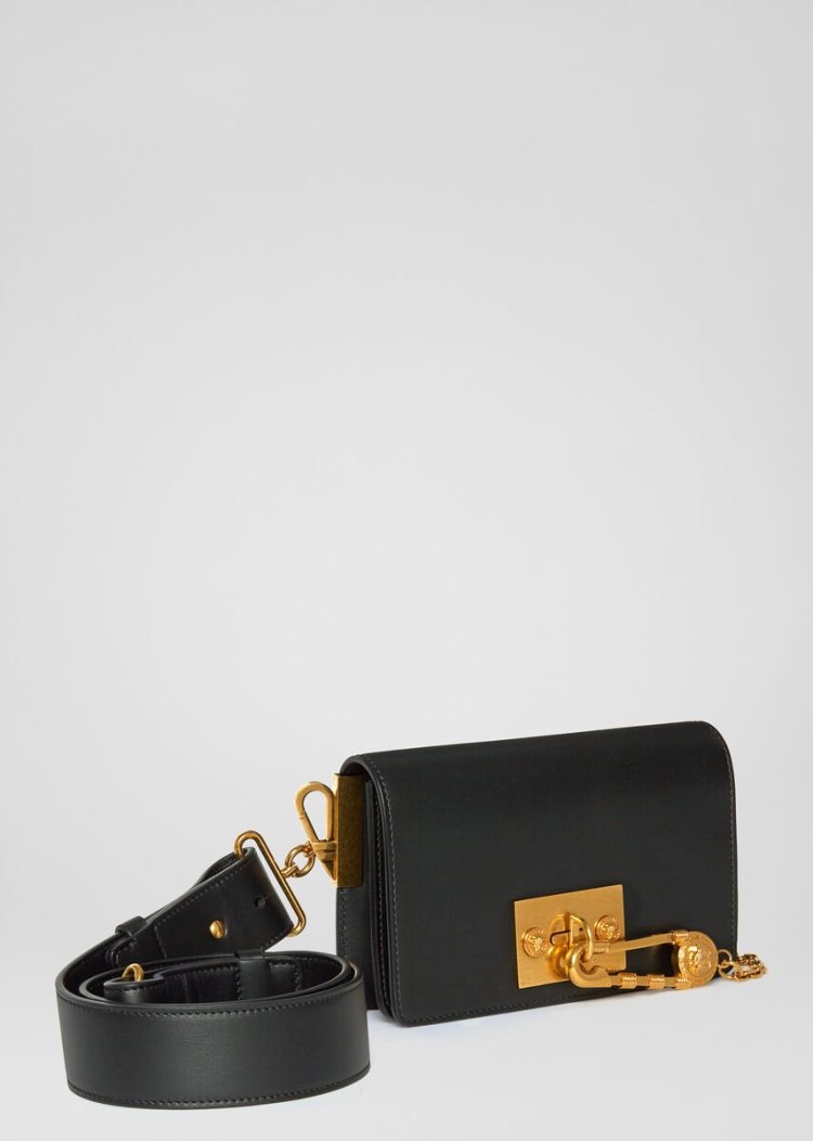 Versace Ασφαλείας Pin Crossbody Bag τσάντεσ χιαστί ανδρικα μαυρα | GFF4PJV