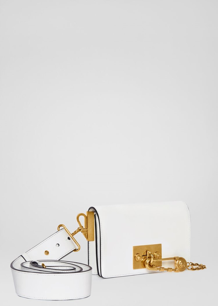 Versace Ασφαλείας Pin Crossbody Bag τσάντεσ χιαστί ανδρικα ασπρα | O0WJYGV