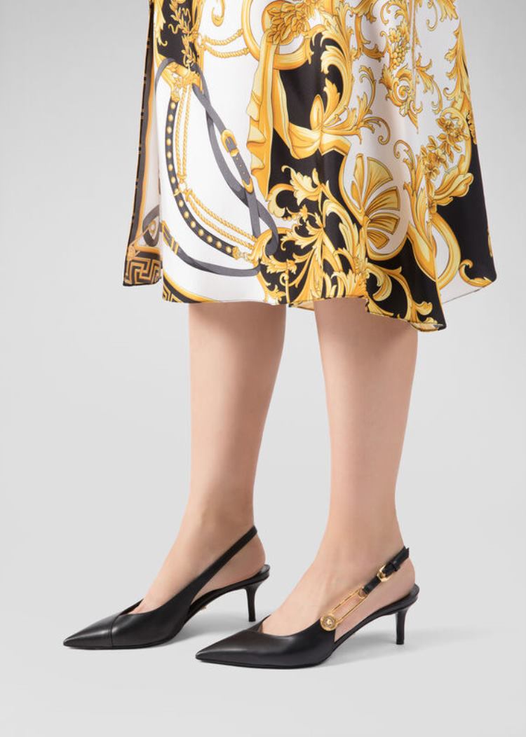 Versace Ασφαλείας Pin Mid-Heel Pumps γοβεσ γυναικεια μαυρα | 1G4QL2W