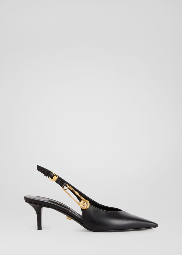 Versace Ασφαλείας Pin Mid-Heel Pumps γοβεσ γυναικεια μαυρα | 1G4QL2W