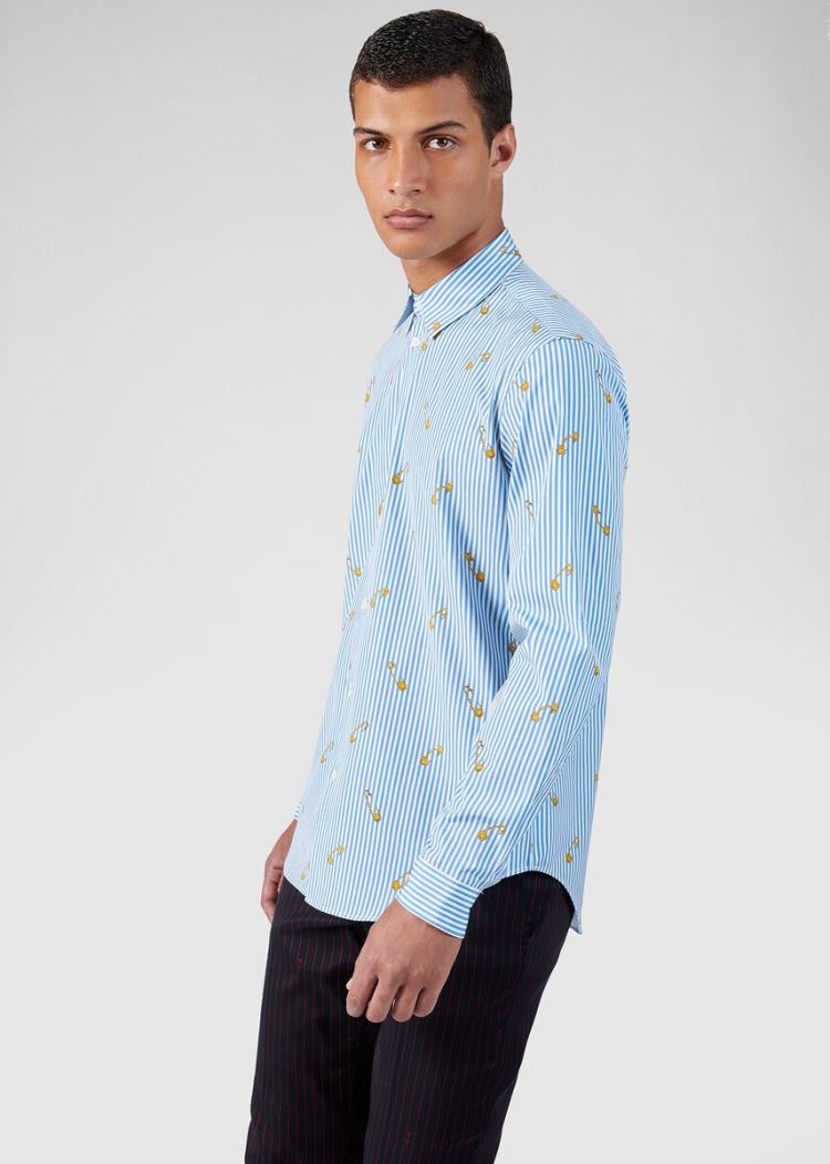 Versace Ασφαλείας Pin Print βαμβακερα Shirt πουκαμισα ανδρικα Πολύχρωμο | MC9JNY4
