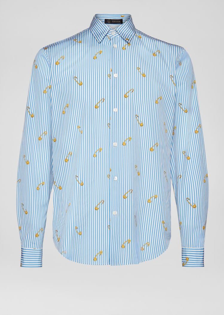 Versace Ασφαλείας Pin Print βαμβακερα Shirt πουκαμισα ανδρικα Πολύχρωμο | MC9JNY4