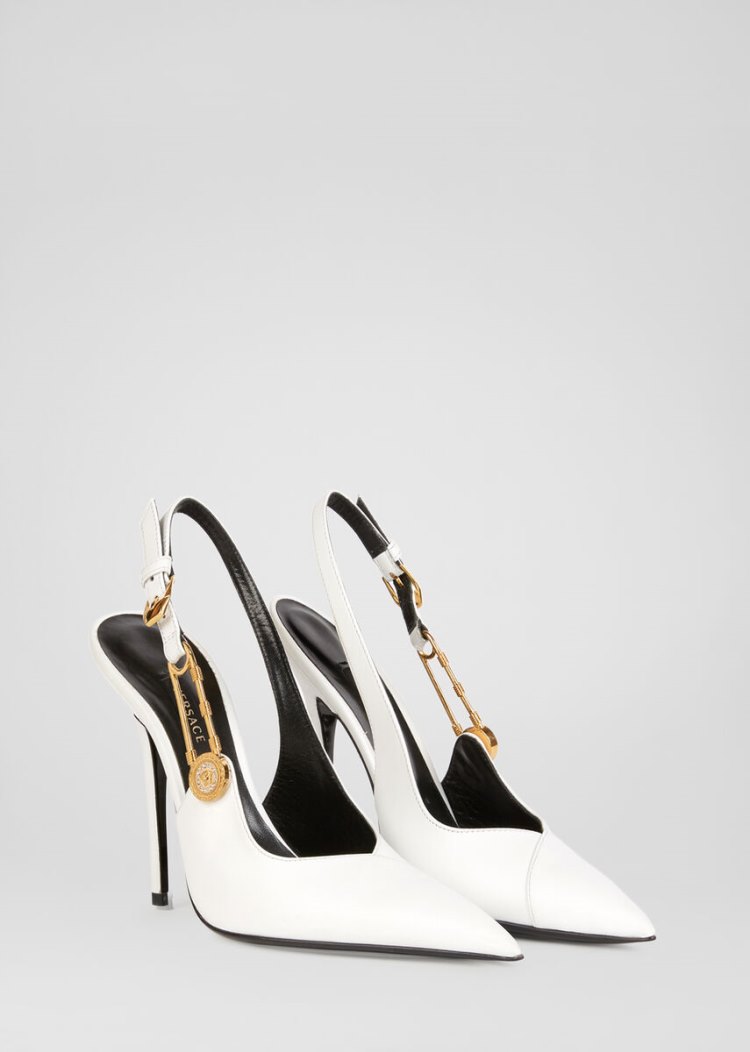 Versace Ασφαλείας Pin Pumps γοβεσ γυναικεια ασπρα | 4NAZA80