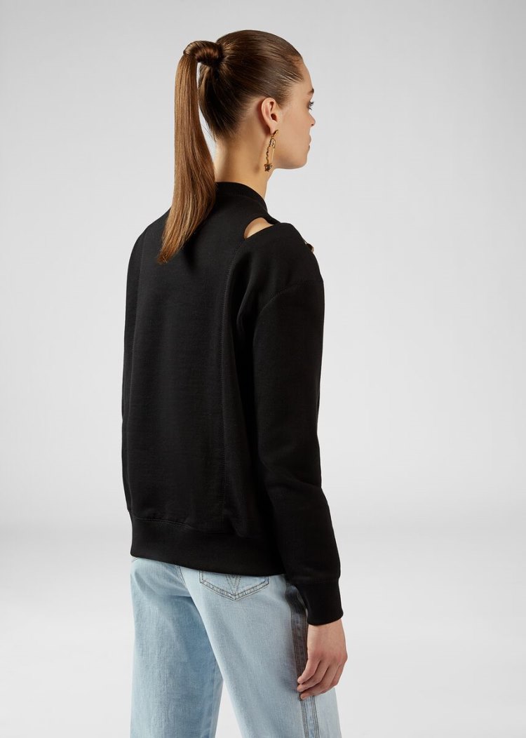 Versace Ασφαλείας Pin Sweatshirt Φούτερ γυναικεια μαυρα | ND79511