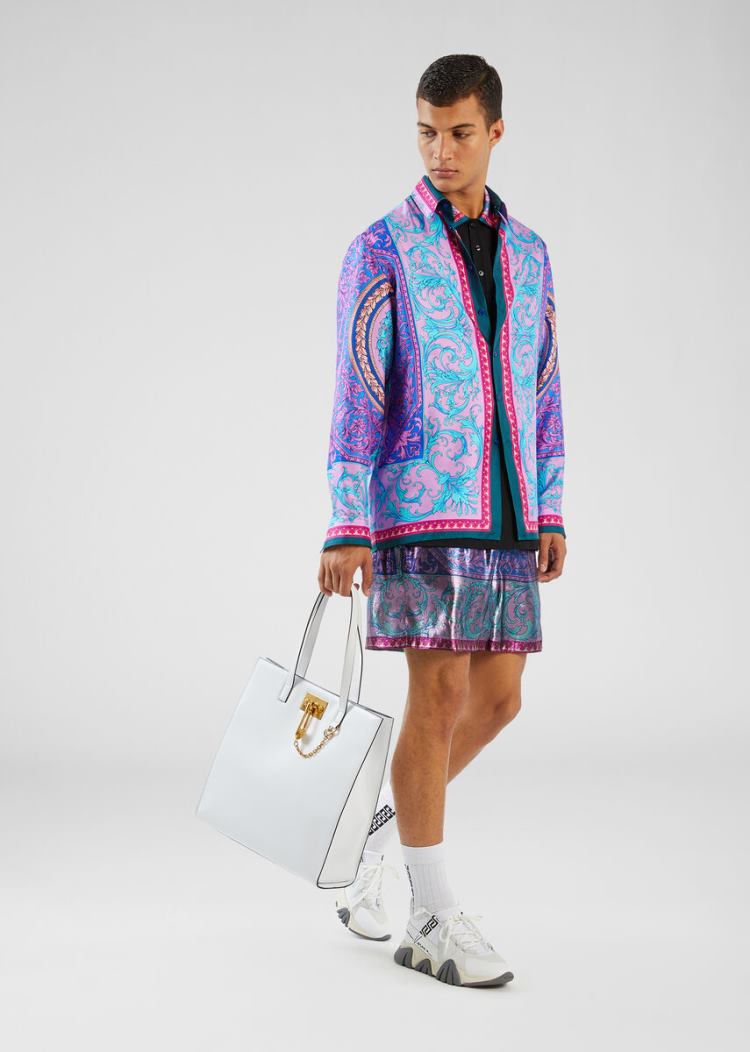 Versace Ασφαλείας Pin Tote Bag τσάντεσ tote ανδρικα ασπρα | S0FK06Z
