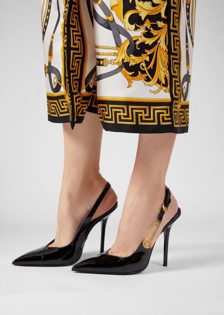 Versace Ασφαλείας Pin λουστρινι Pumps γοβεσ γυναικεια μαυρα | SRYB88D