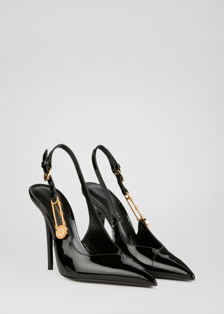 Versace Ασφαλείας Pin λουστρινι Pumps γοβεσ γυναικεια μαυρα | SRYB88D