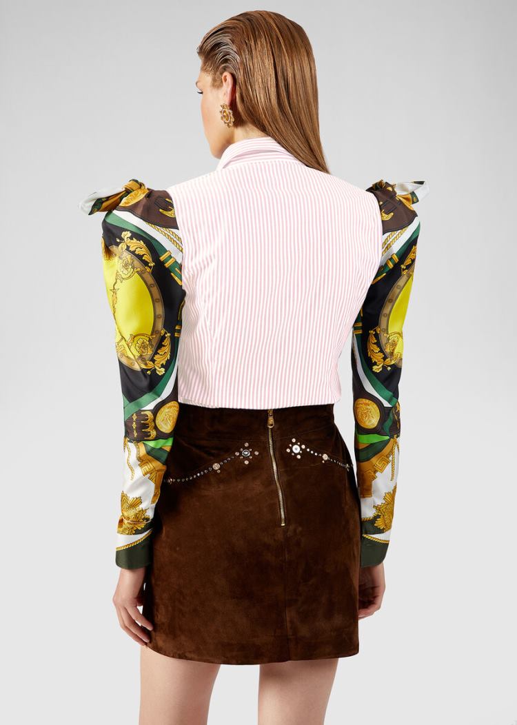 Versace Μπλούζες Barocco Rodeo Print Accent Shirt πουκαμισα γυναικεια Πολύχρωμο | A953ZAA