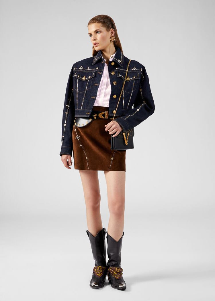 Versace Μπλούζες Barocco Rodeo Print Accent Shirt πουκαμισα γυναικεια Πολύχρωμο | A953ZAA