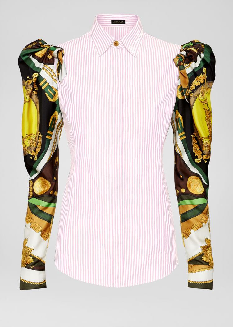 Versace Μπλούζες Barocco Rodeo Print Accent Shirt πουκαμισα γυναικεια Πολύχρωμο | A953ZAA