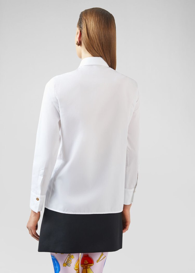 Versace Μπλούζες Medusa Shirt πουκαμισα γυναικεια ασπρα | 77E6ZND
