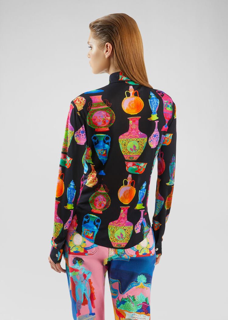 Versace Μπλούζες Seven Vessels Print Shirt πουκαμισα γυναικεια Πολύχρωμο | BV6SJWT