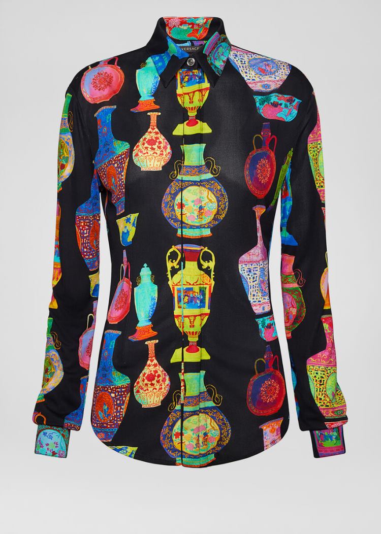 Versace Μπλούζες Seven Vessels Print Shirt πουκαμισα γυναικεια Πολύχρωμο | BV6SJWT