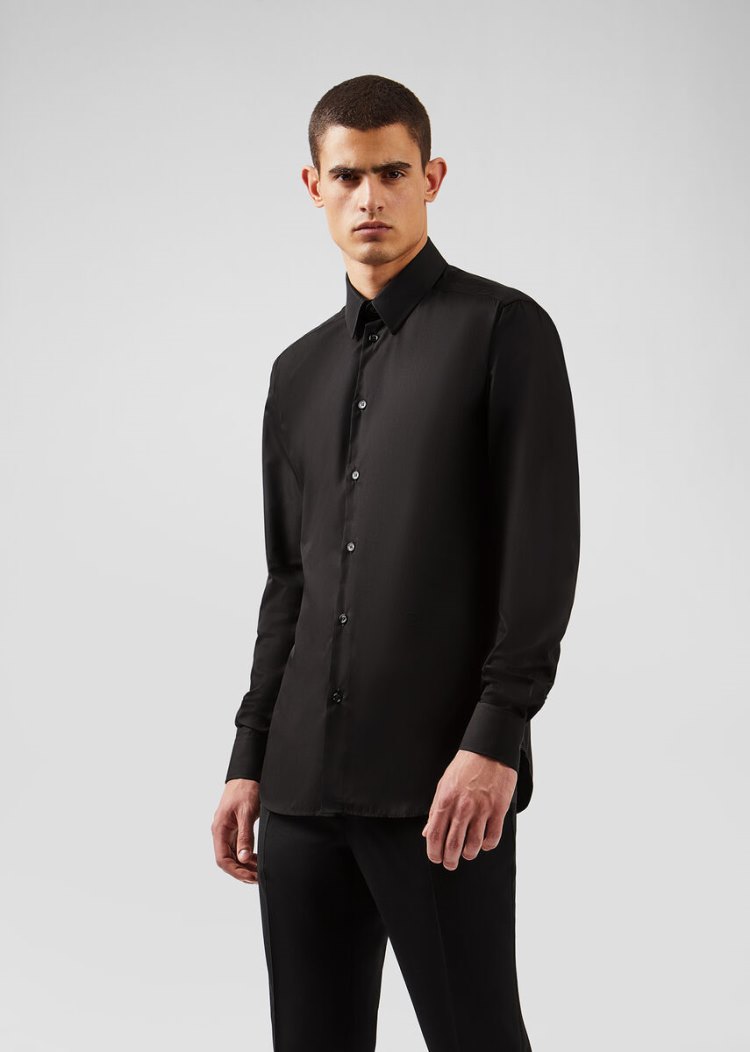 Versace βαμβακερα Shirt πουκαμισα ανδρικα μαυρα | GKTO1YB