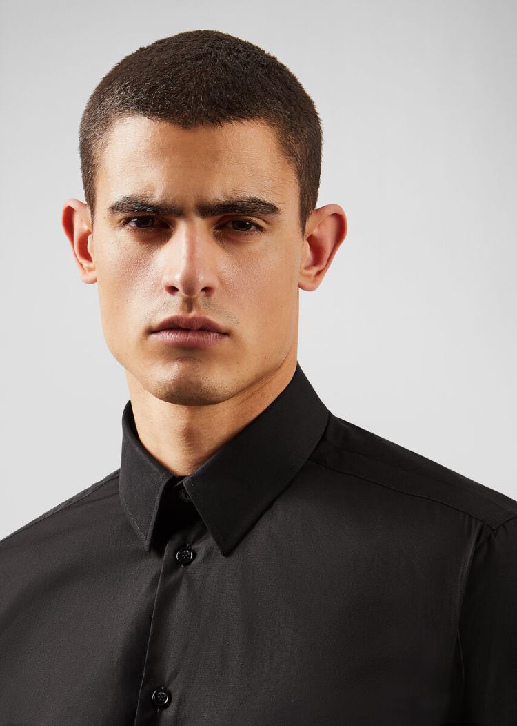 Versace βαμβακερα Shirt πουκαμισα ανδρικα μαυρα | GKTO1YB