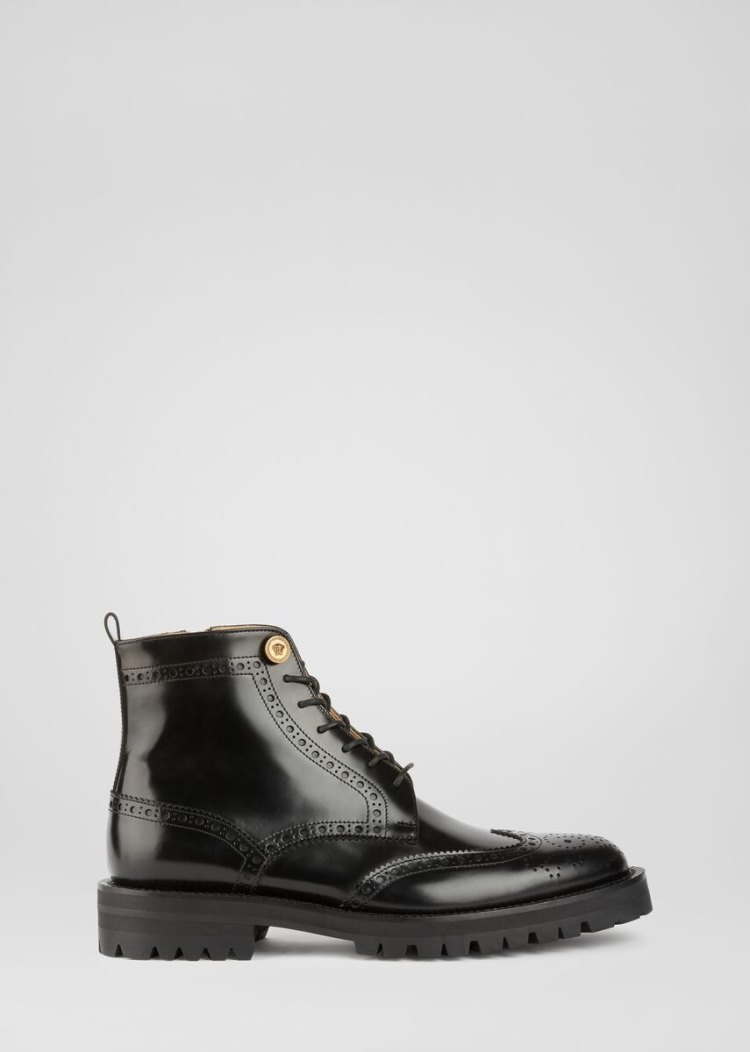 Versace δαντελα Up δερματινα Brogue Boots μποτεσ ανδρικα μαυρα | B7VZWTQ