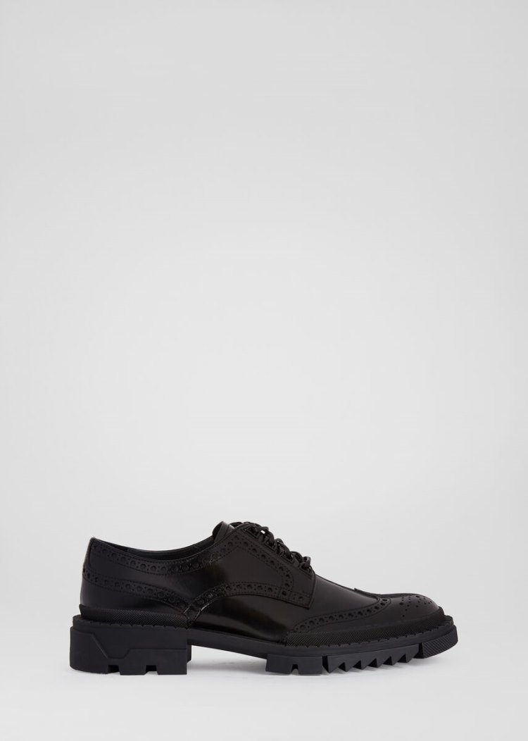 Versace δαντελα-Up δερματινα Brogues παπουτσια σκαρπινια ανδρικα μαυρα | EZRAAH5
