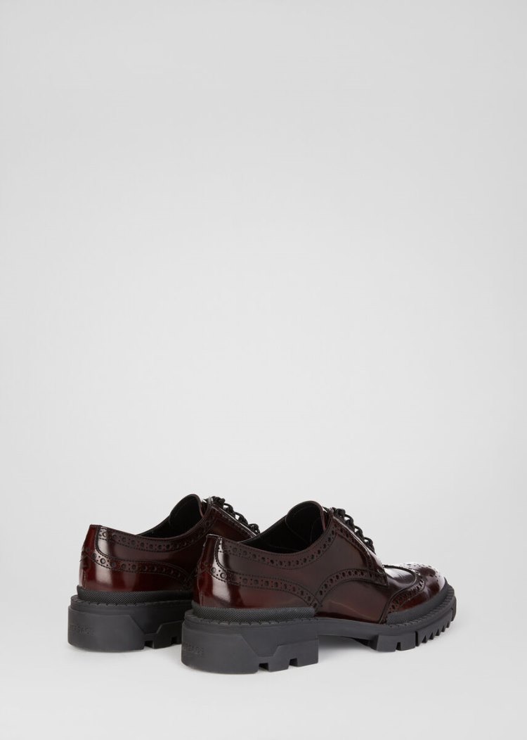Versace δερματινα Brogues παπουτσια σκαρπινια ανδρικα καφε | MVRDOXD