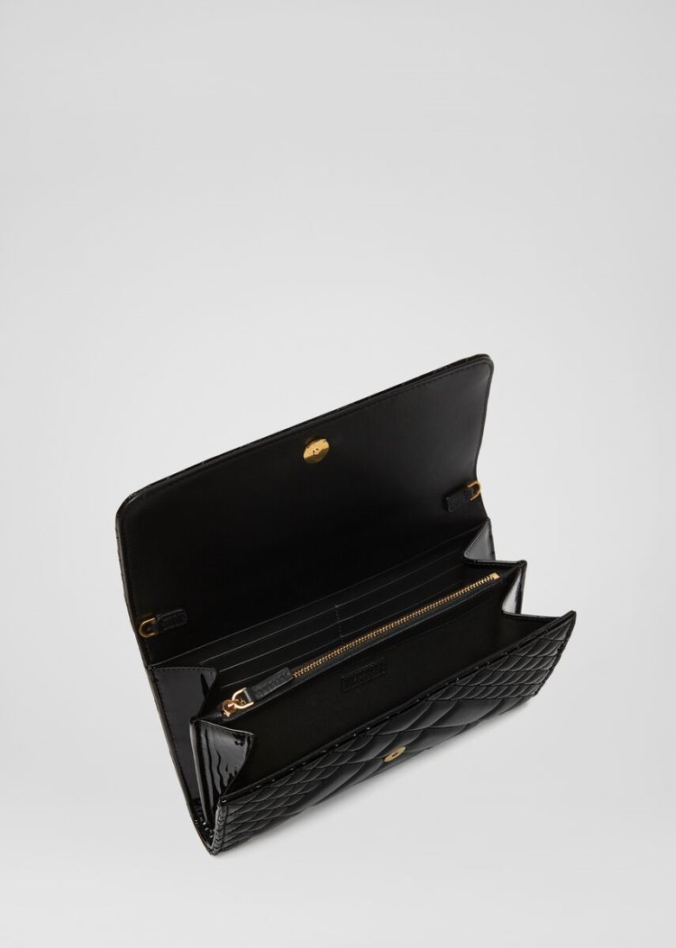 Versace λουστρινι δερματινα Quilted Icon Evening Bag Evening Bags γυναικεια μαυρα | IG4IM0E