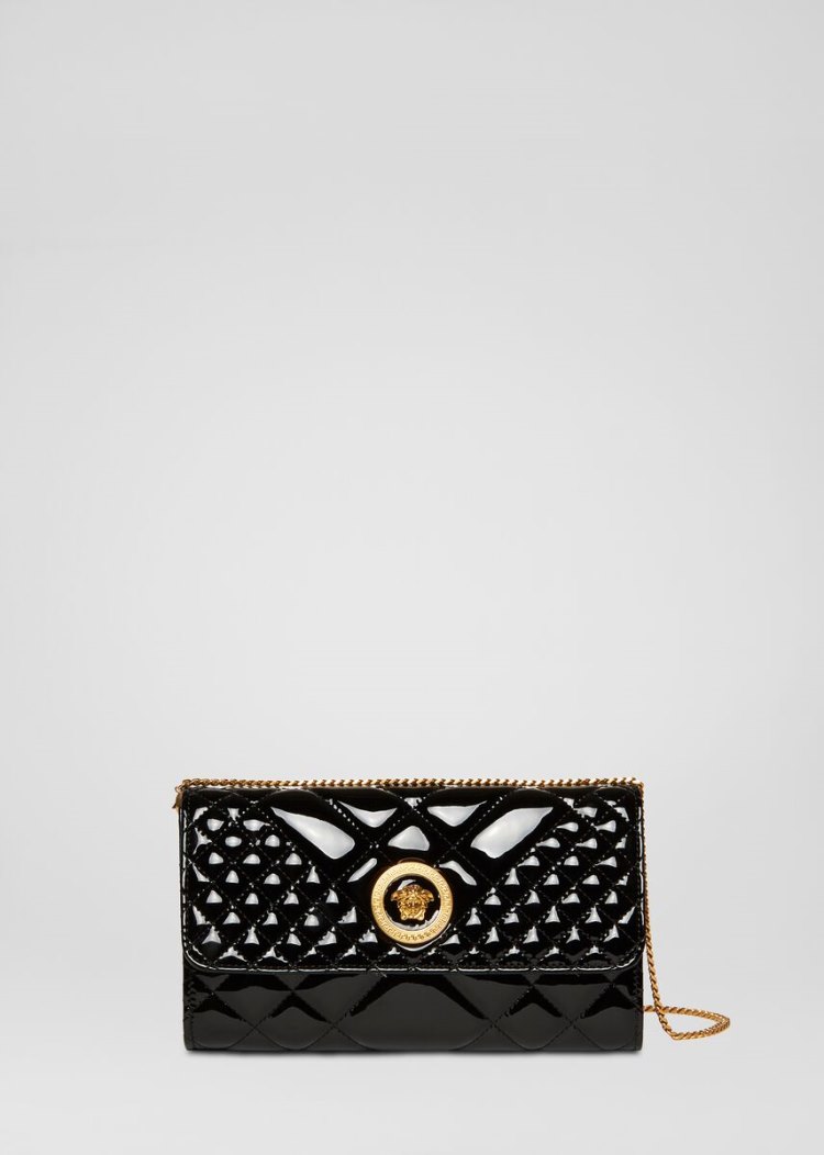 Versace λουστρινι δερματινα Quilted Icon Evening Bag Evening Bags γυναικεια μαυρα | IG4IM0E