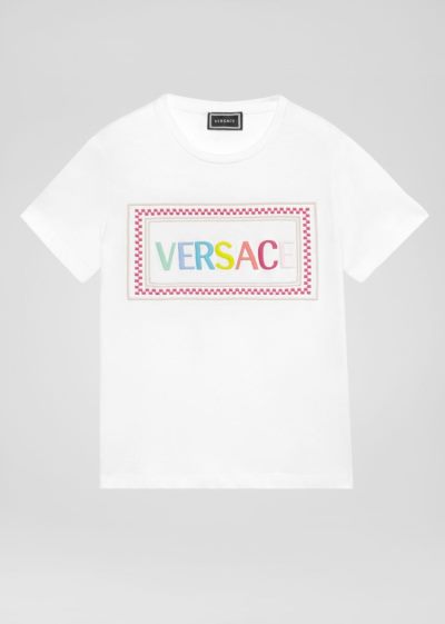 Versace 90s Vintage Logo T Shirt μπλουζακια παιδικα ασπρα | 0EZVB5N