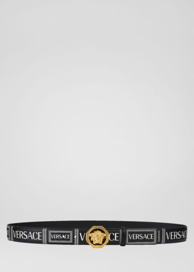 Versace 90s Vintage Logo δερματινα Belt ζωνη ανδρικα Πολύχρωμο | HQN9R1W