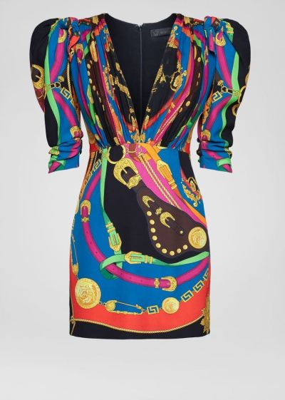 Versace Barocco Rodeo Print Mini φορεμα φορεμα γυναικεια Πολύχρωμο | CRXB1NR