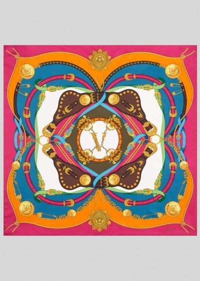 Versace Barocco Rodeo Print Silk Foulard γυναικεια Πολύχρωμο | ZR5U5MT