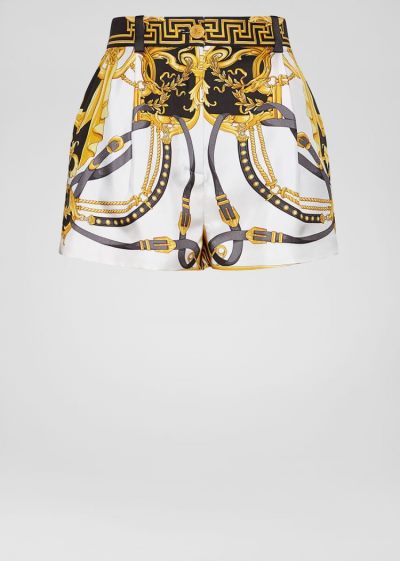 Versace Barocco Rodeo Print Silk Shorts σορτσ γυναικεια Πολύχρωμο | 3FLAFAK