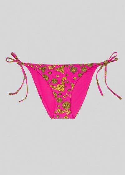Versace Barocco Rodeo Print Μπικίνι Bottom μαγιό γυναικεια φουξια ροζ | Q2BZNQ6