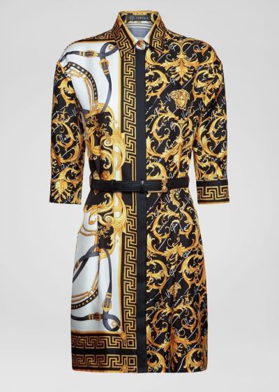 Versace Barocco Signature Print Silk Shirt φορεμα φορεμα γυναικεια Πολύχρωμο | PKP7YAE