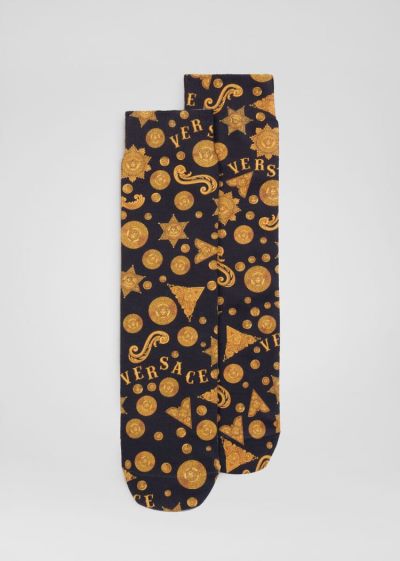 Versace Barocco Western Print Socks καλτσεσ ανδρικα Πολύχρωμο | KAZ1O21