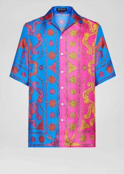 Versace Barocco Western Silk Twill Shirt πουκαμισα ανδρικα Πολύχρωμο | 60Y23OR