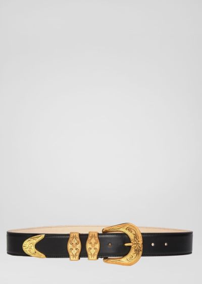Versace Baroque πόρπης Tribute Belt ζωνη γυναικεια μαυρα | UBVR02Z