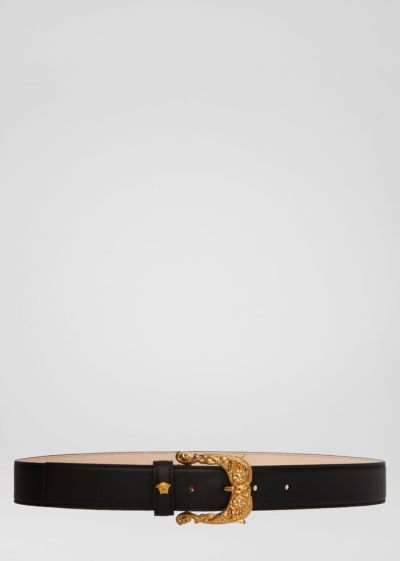 Versace Baroque πόρπης δερματινα Belt ζωνη γυναικεια μαυρα | CM78P77