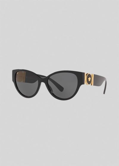 Versace Black Cat-Eye Medusa Medalion γυαλια ηλιου γυναικεια μαυρα | YKZYW1W