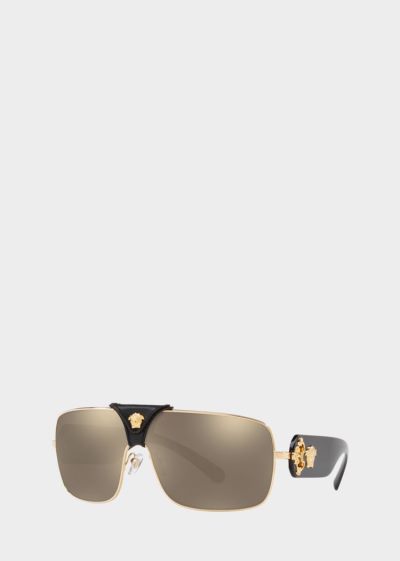 Versace Black & Gold Baroque γυαλια ηλιου ανδρικα μαυρα χρυσο χρωμα | VT4RIHB