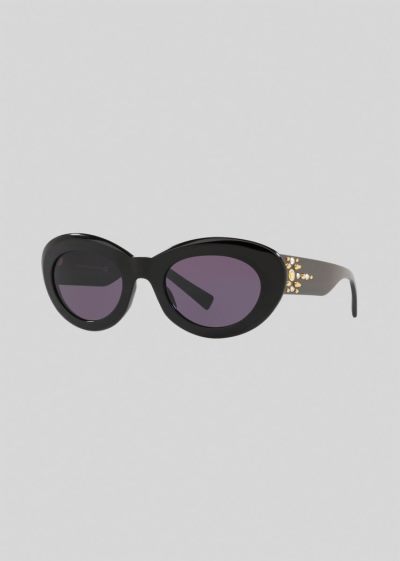Versace Black Medusa Stud Oval γυαλια ηλιου γυναικεια μαυρα | CGWF7VS