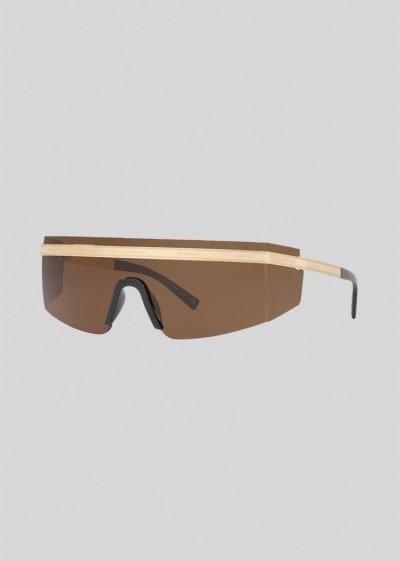 Versace Brown Logomania Visor γυαλια ηλιου ανδρικα καφε | DSS5CUC