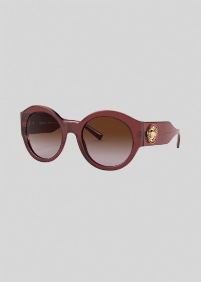 Versace Burgundy Round Medusa Crystal γυαλια ηλιου γυναικεια μπορντο | 74LGHAD
