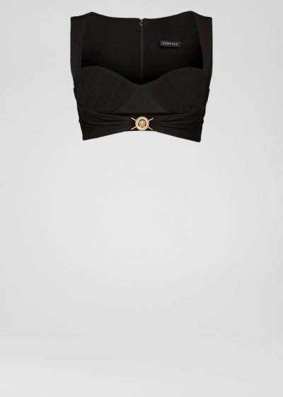 Versace Bustier Top Αριστος γυναικεια μαυρα | TRYERHO