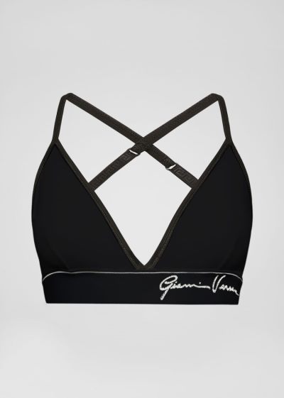 Versace Crystal GV Signature Bralette εσωρουχα γυναικεια μαυρα | JSB9E8S