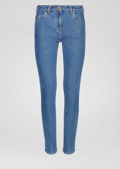 Versace Denim Medusa Jeans τζιν παντελονι γυναικεια ανοιχτο μπλε | 1I7LDYQ