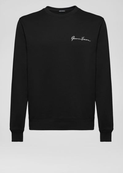 Versace Embroidered GV Signature Sweatshirt Φούτερ ανδρικα μαυρα | 2E9VRIH