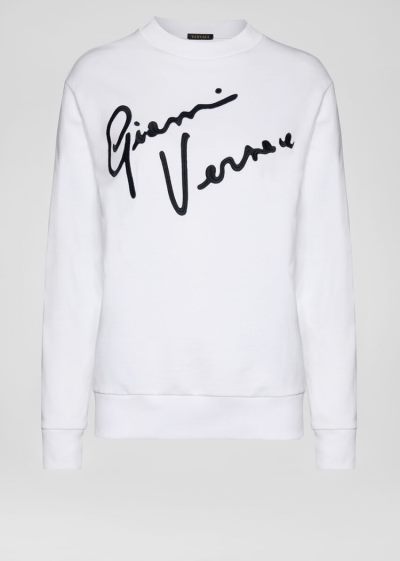 Versace Embroidered GV Signature Sweatshirt Φούτερ γυναικεια ασπρα | 83IDTSR